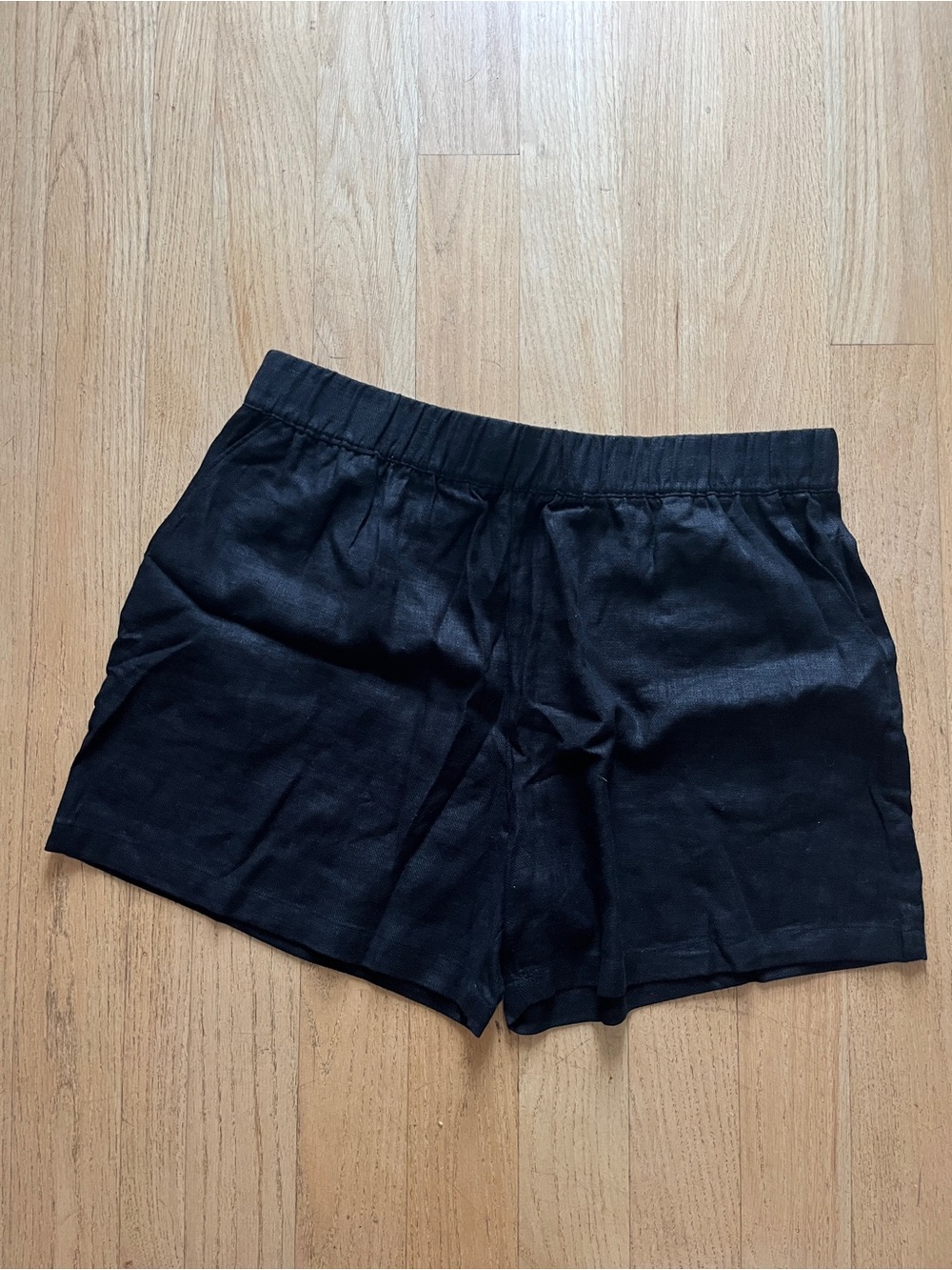 NEW Blank NYC Black Linen-Blend Shorts